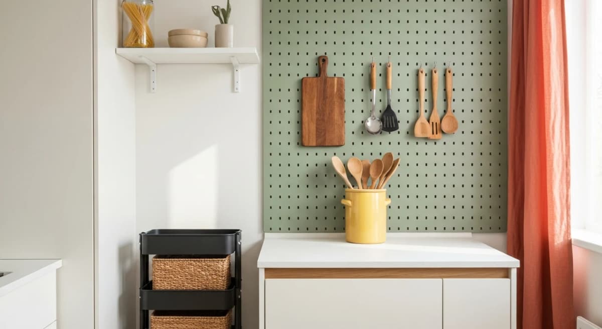 Small Kitchen Storage Ideas When You Have No Cabinet Space